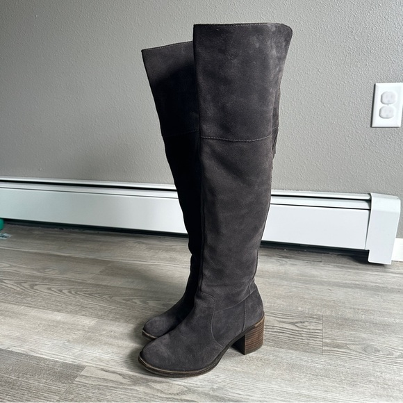 Lucky Brand Gray Suede Over the Knee Boots 8 - Picture 7 of 13